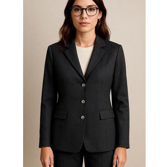 Banana Republic 2 Italian Stretch WOOL Blazer $298 Jacket  3 Button Dark Gray - Picture 1 of 9